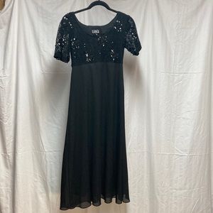 Vintage CDC Evening | Black Beaded Formal Dress